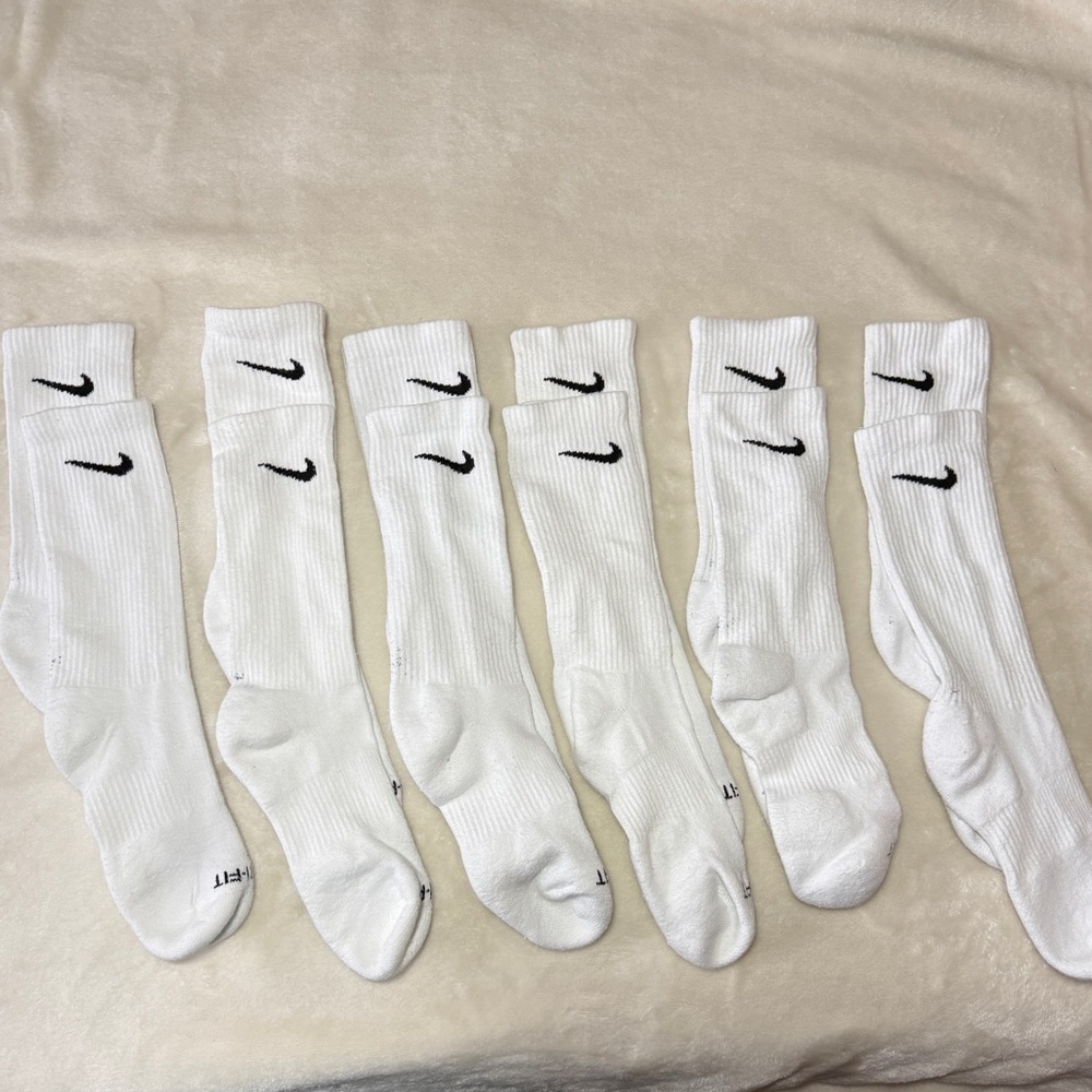 Nike Everyday Plus Cushioned Training Crew Socks (6 Pairs) White/ Black  M